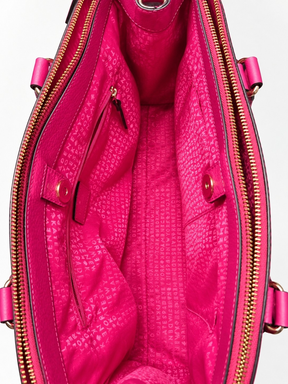 Kate Spade New York Hot Pink Leather Triple Compartment Satchel - Picture 13 of 15